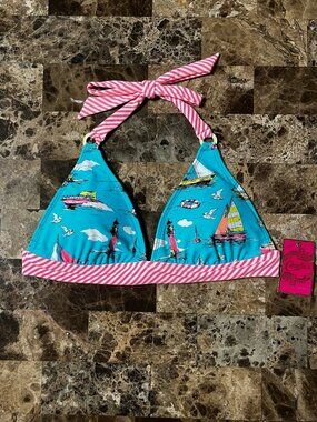 Candie’s | Sea Sailboats Triangle Swim Bikini Top